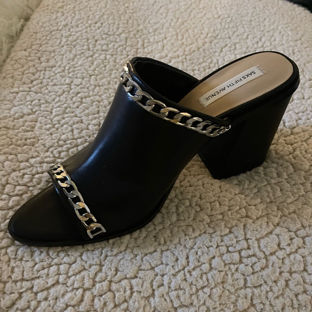 Saks Fifth Avenue black mule